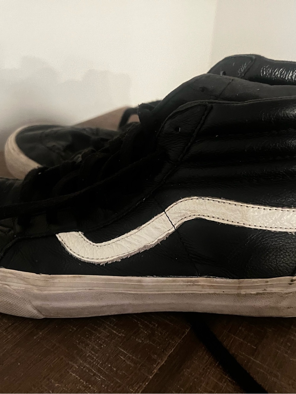 Vans Black High-Top Sneakers with White Side Stripe